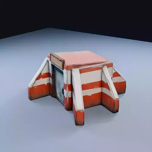 Storm Shelter Entrance Low Poly PBR Game Asset