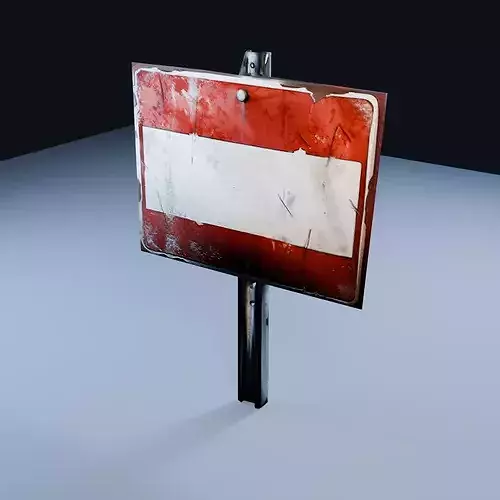 Blank Storm Warning Sign Low Poly PBR Game Asset
