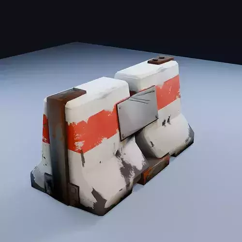 Wave Breaker Segment Low Poly PBR Game Asset