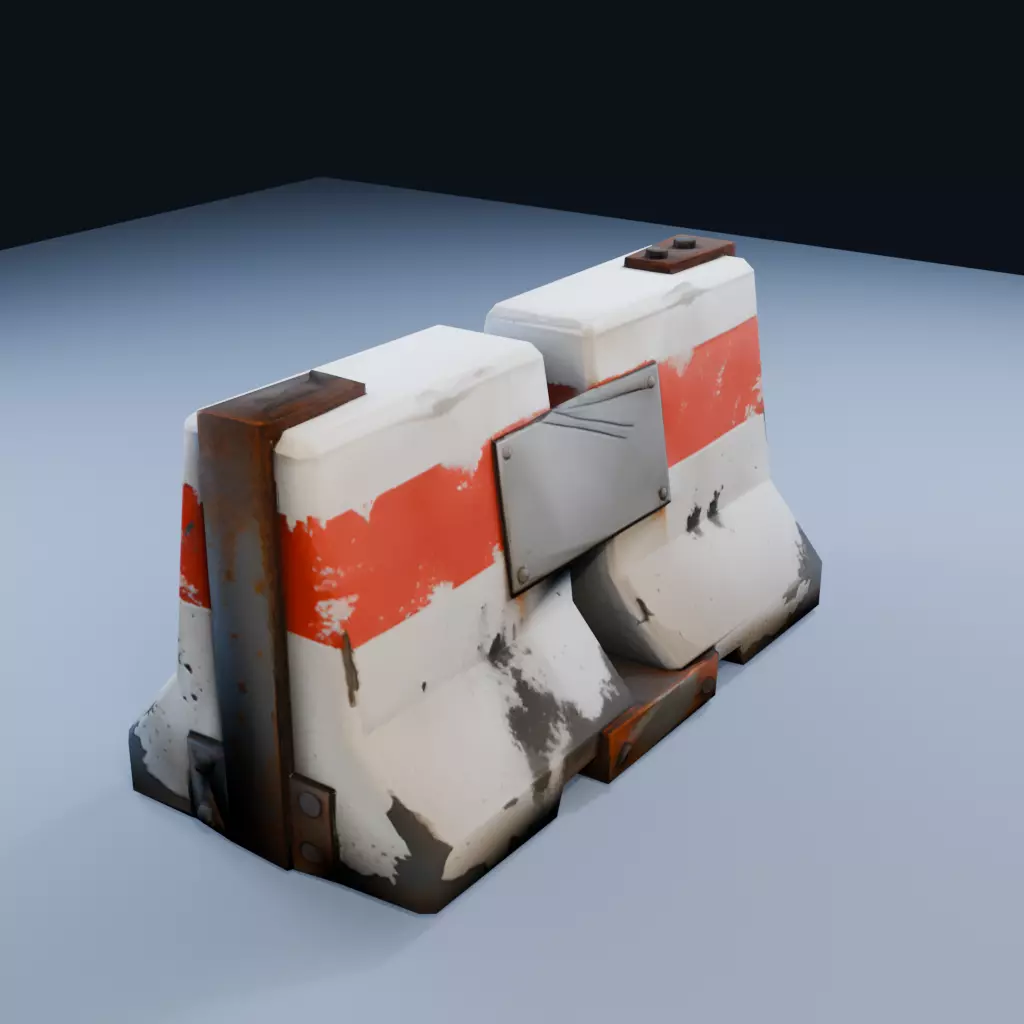 Wave Breaker Segment Low Poly PBR Game Asset Low-poly 3D model