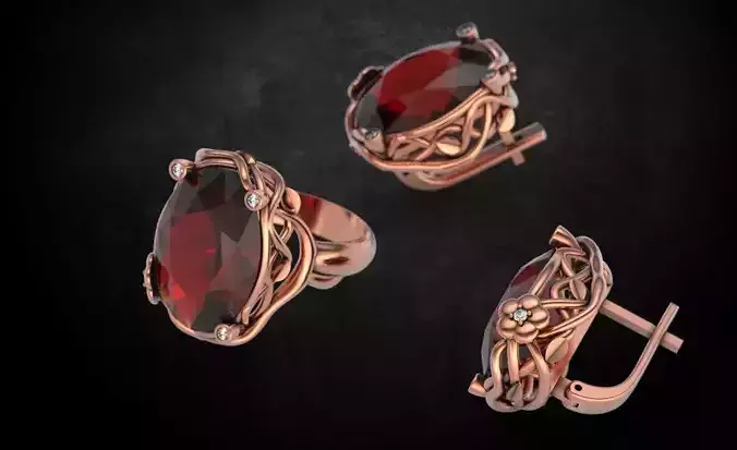 Earring set and ring 54