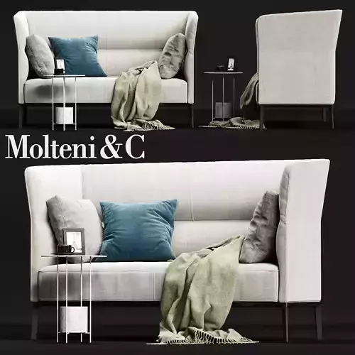 Molteni CAMDEN High Backrest Sofa Low-poly 3D model