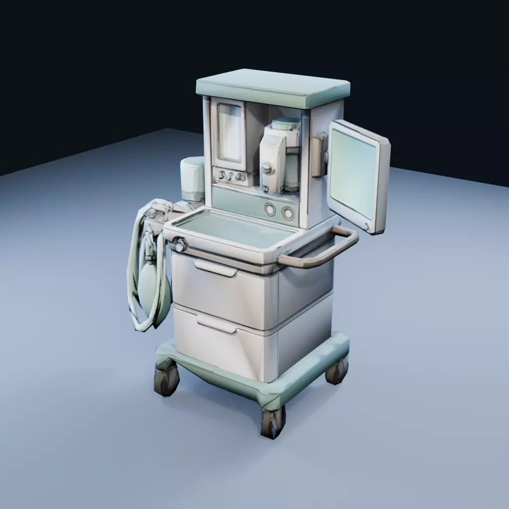 Anesthesia Machine Low Poly PBR Game Asset Low-poly 3D model