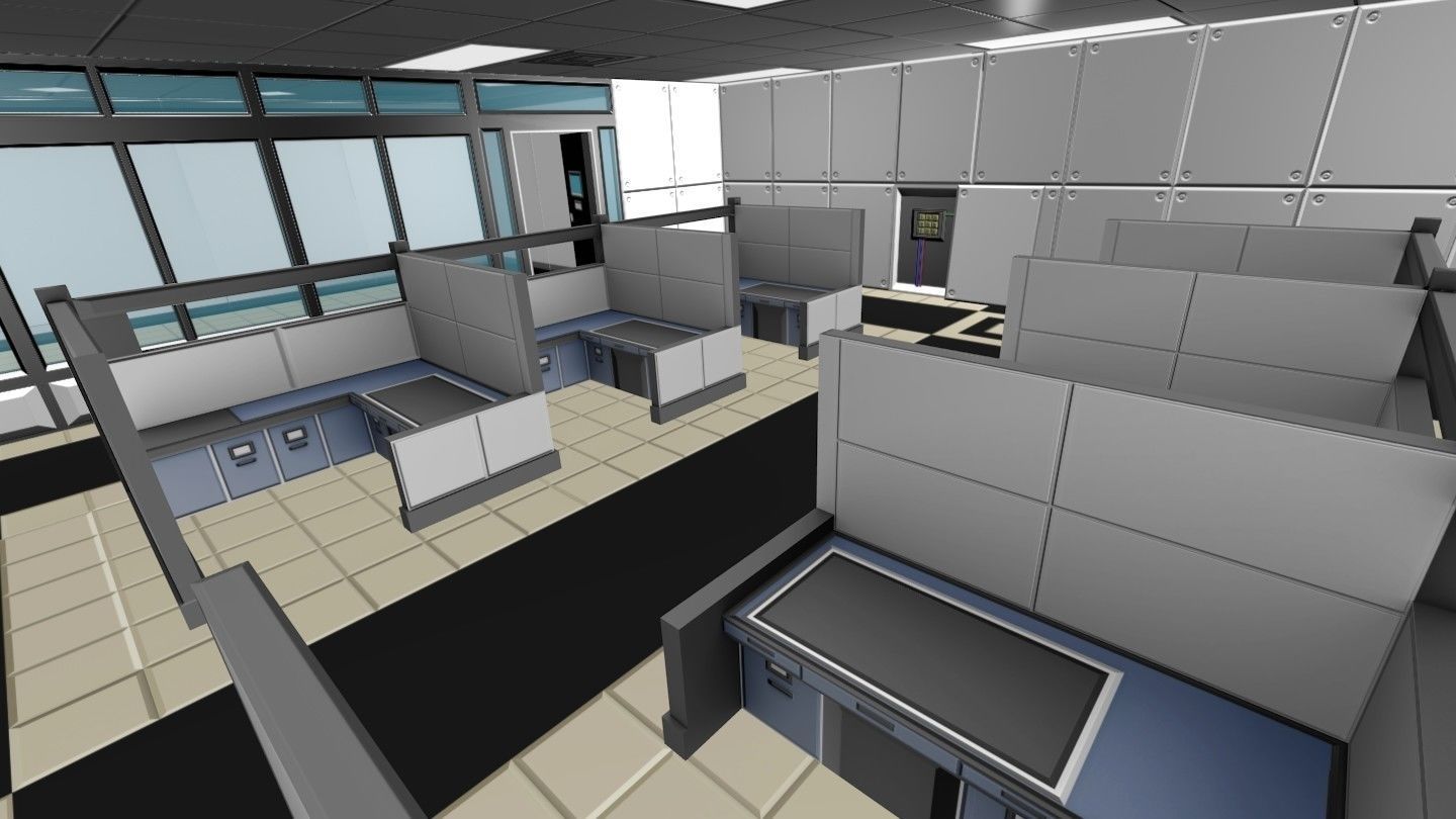 Low Poly Office Level Modular Kit Assets Value Pack Low-poly 3D model_2