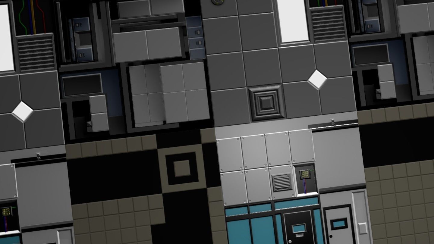 Low Poly Office Level Modular Kit Assets Value Pack Low-poly 3D model_15