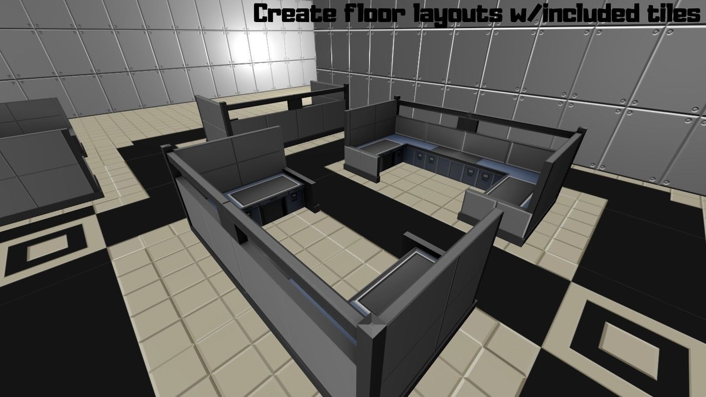 Low Poly Office Level Modular Kit Assets Value Pack Low-poly 3D model_11