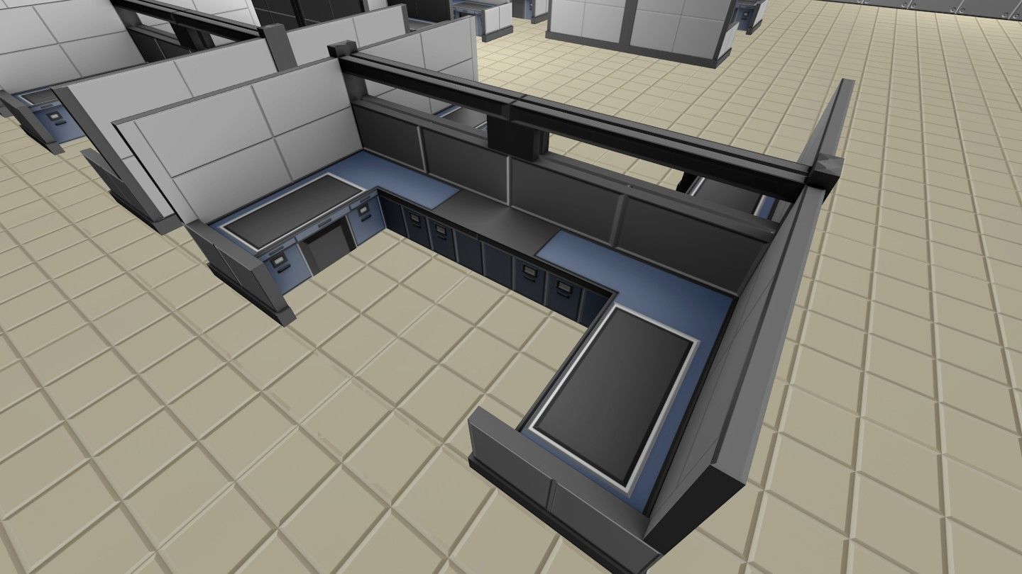 Low Poly Office Level Modular Kit Assets Value Pack Low-poly 3D model_9