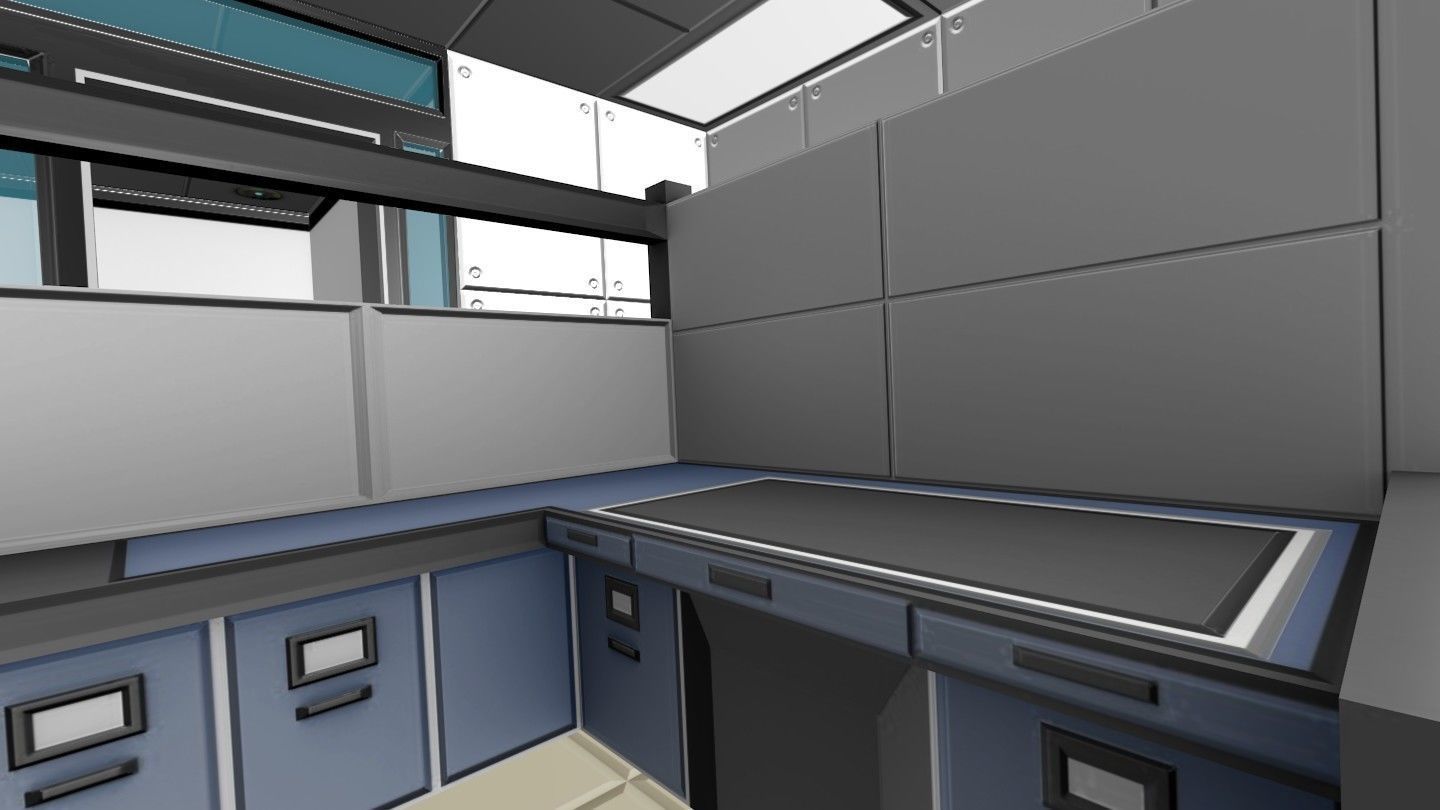 Low Poly Office Level Modular Kit Assets Value Pack Low-poly 3D model_7