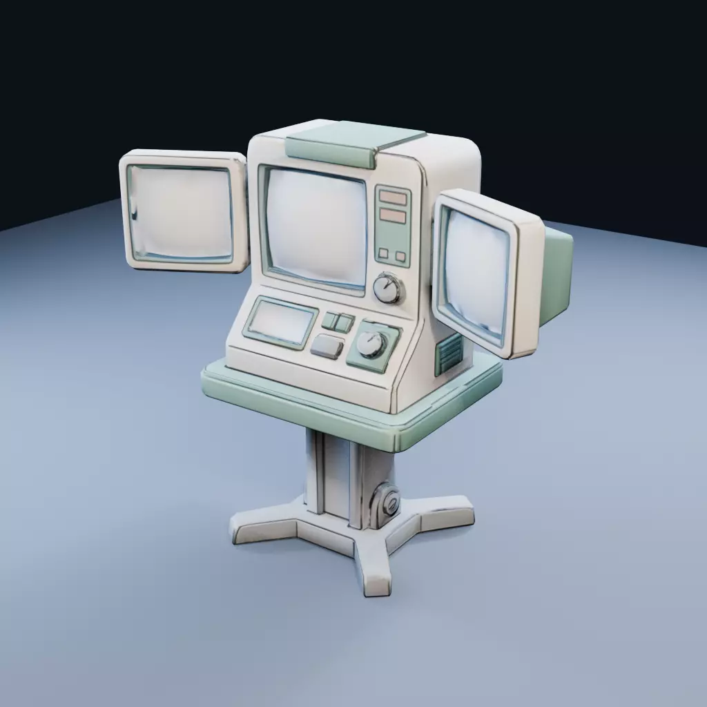 Heart Monitor Station Low Poly PBR Game Asset Low-poly 3D model