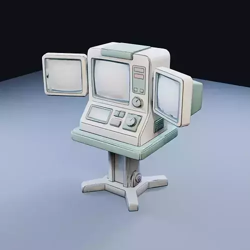 Heart Monitor Station Low Poly PBR Game Asset