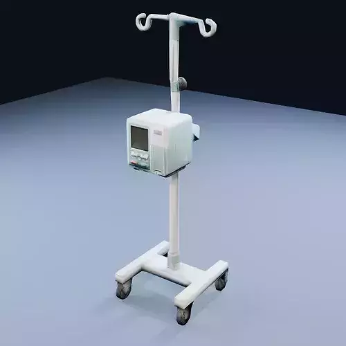 IV Pump Stand Low Poly PBR Game Asset