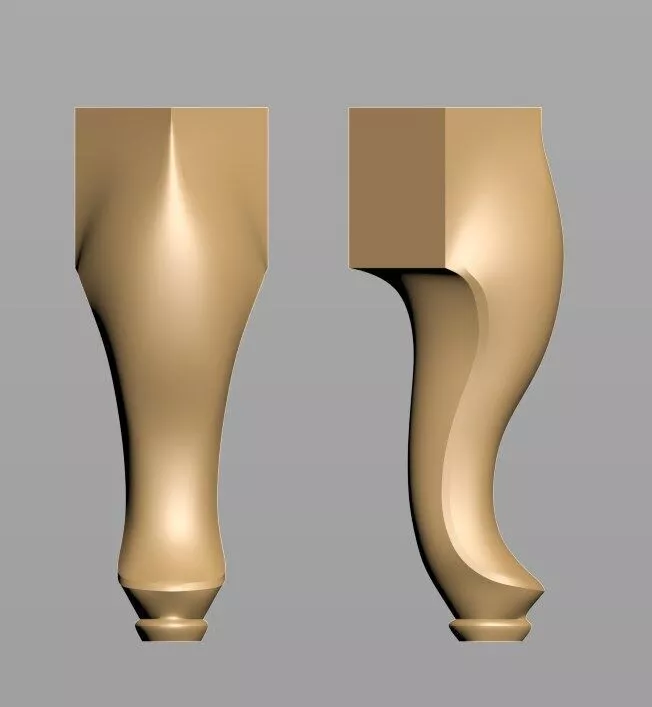 Modern Curved Furniture Leg STL Free 3D model