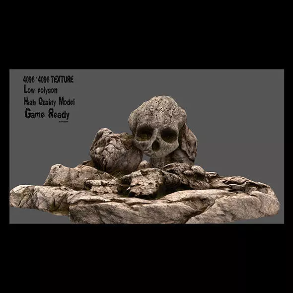 Skull Cave Low-poly 3D model
