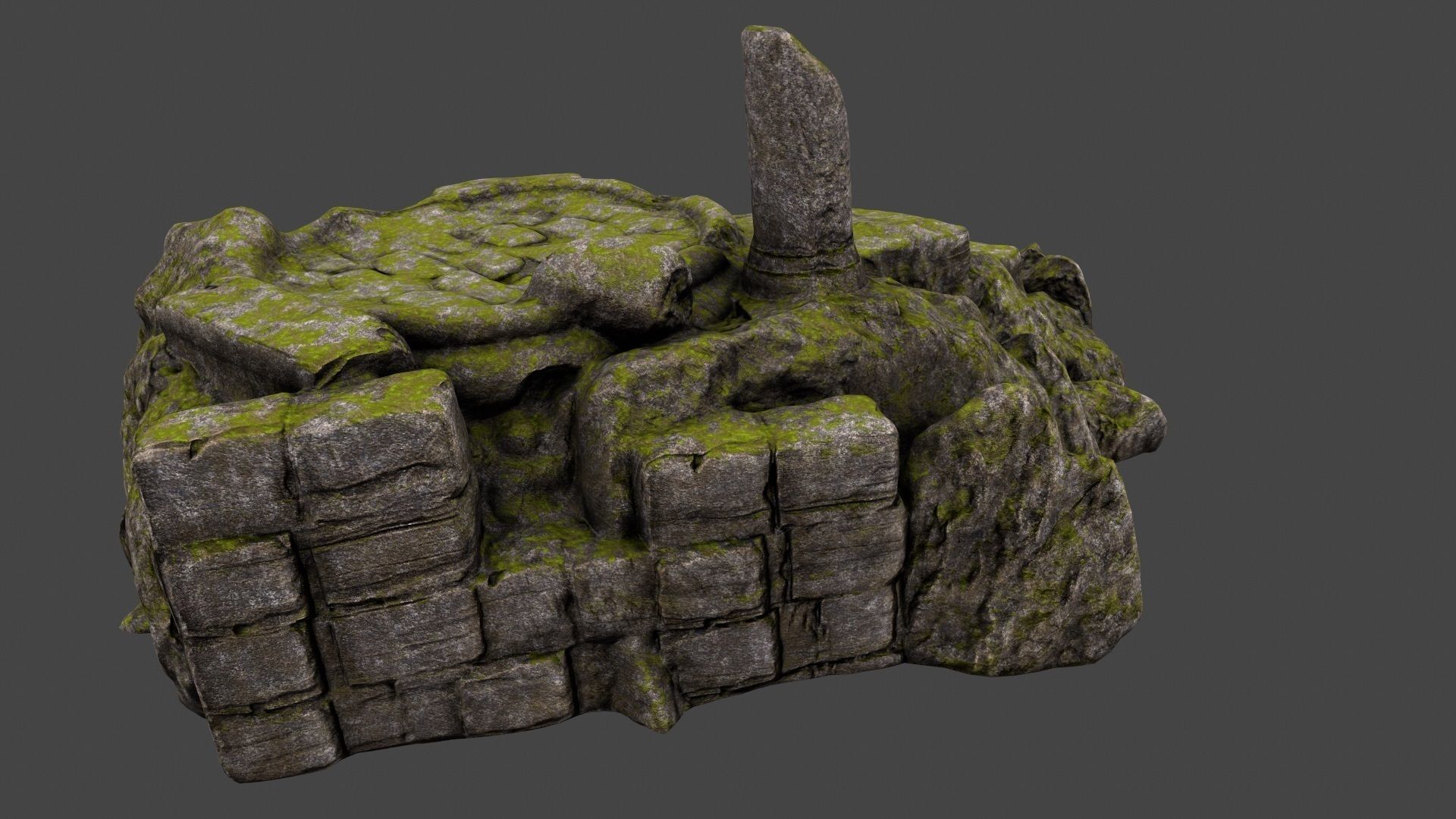 old temple Low-poly 3D model_7