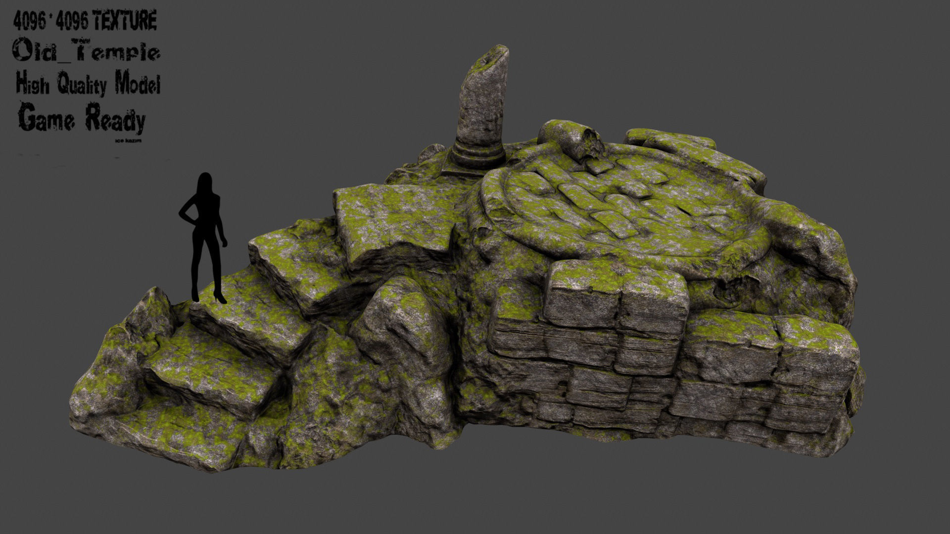 old temple Low-poly 3D model_1