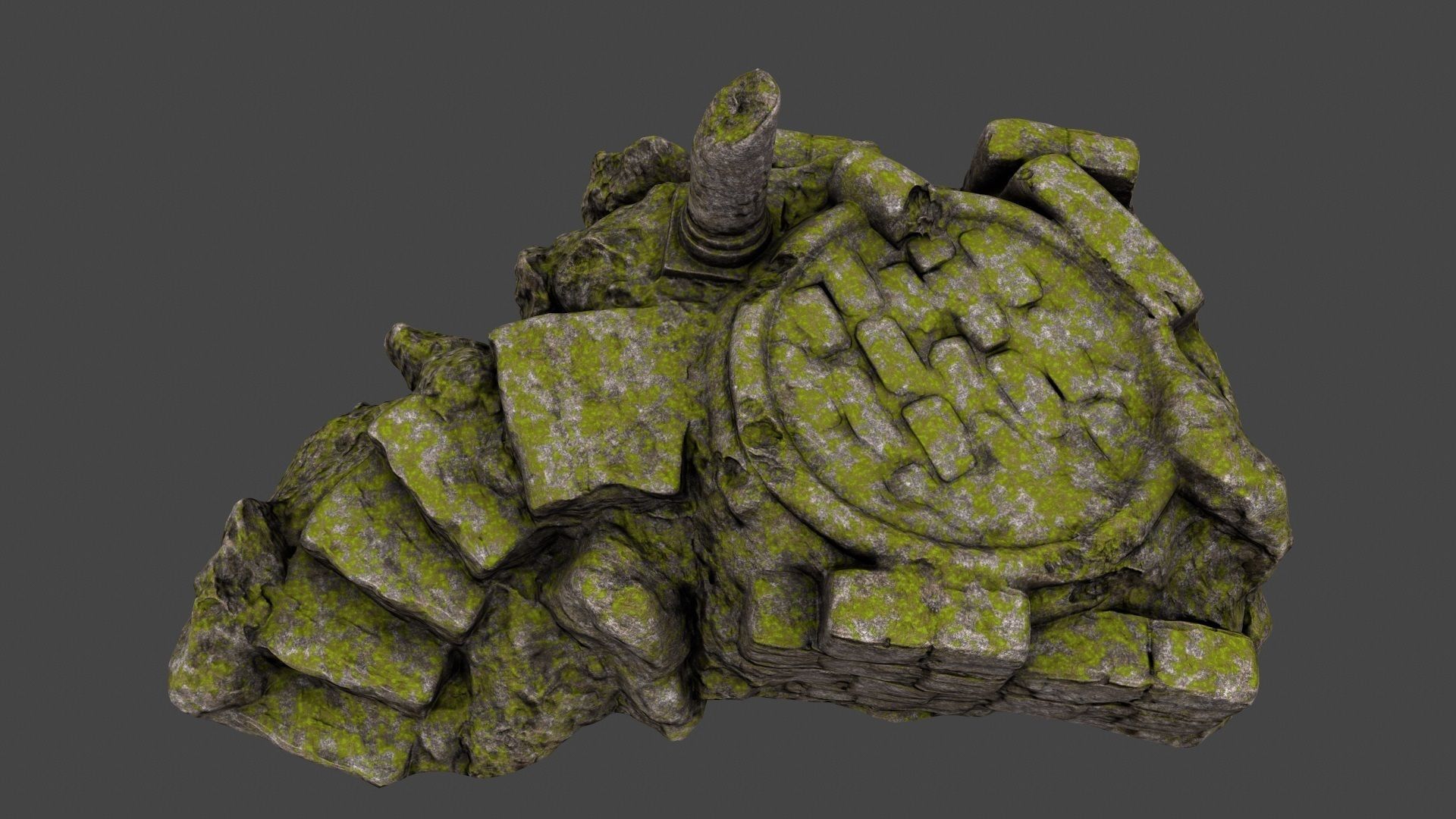 old temple Low-poly 3D model_2