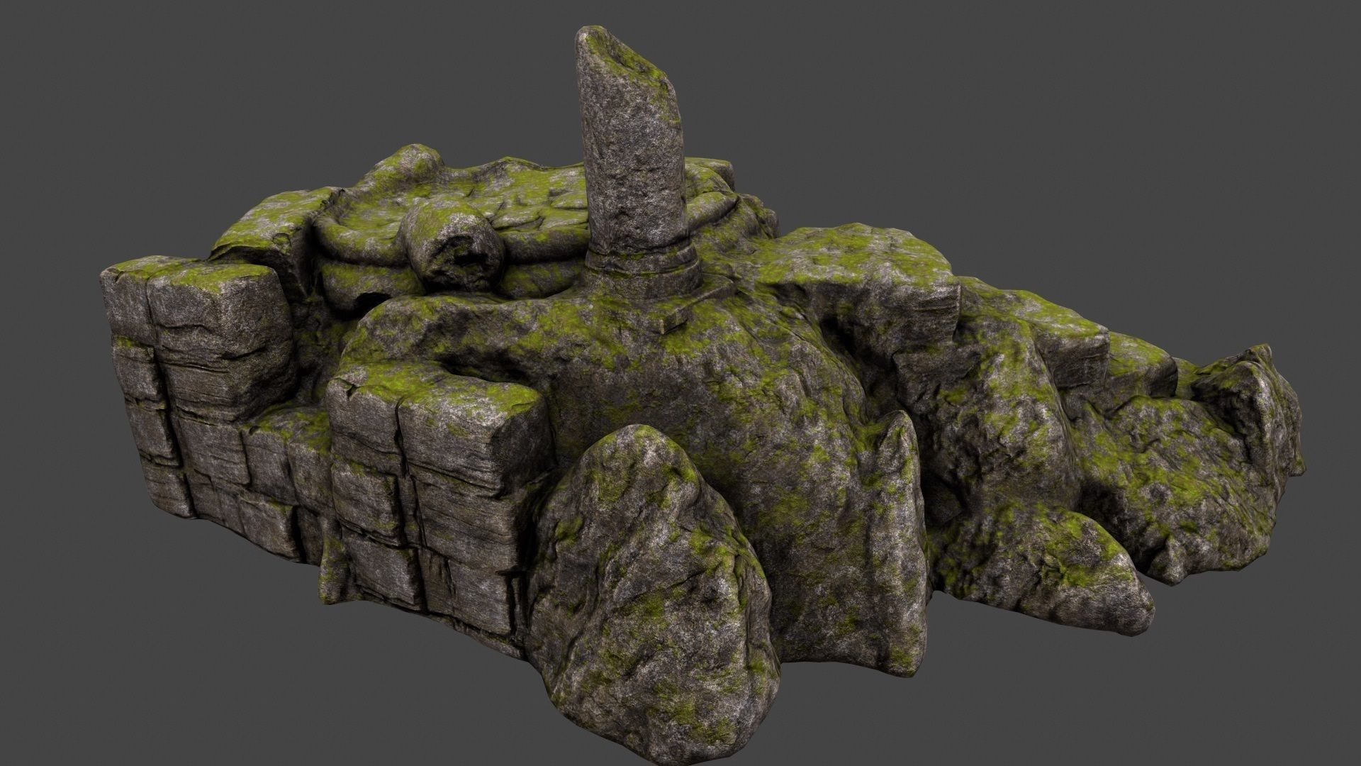 old temple Low-poly 3D model_6