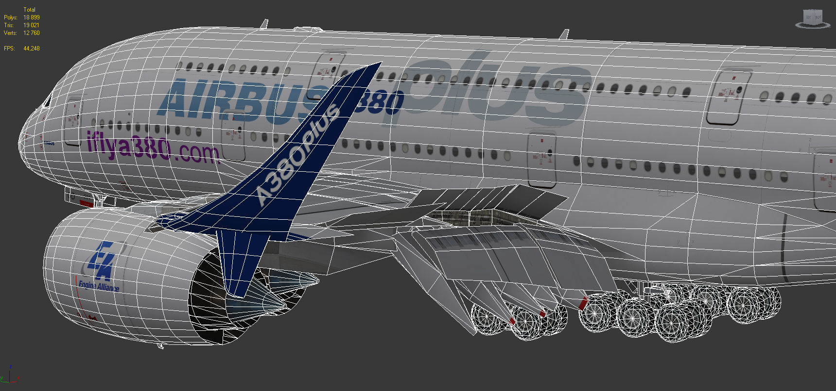 Airbus A380 Plus 2017 Home livery Low-poly 3D model_14
