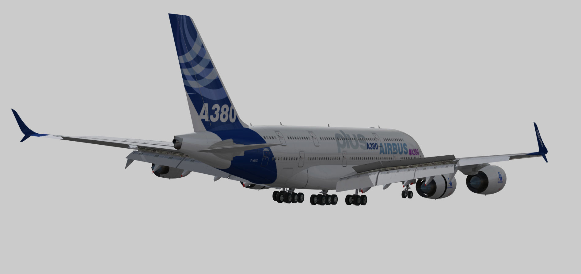 Airbus A380 Plus 2017 Home livery Low-poly 3D model_6