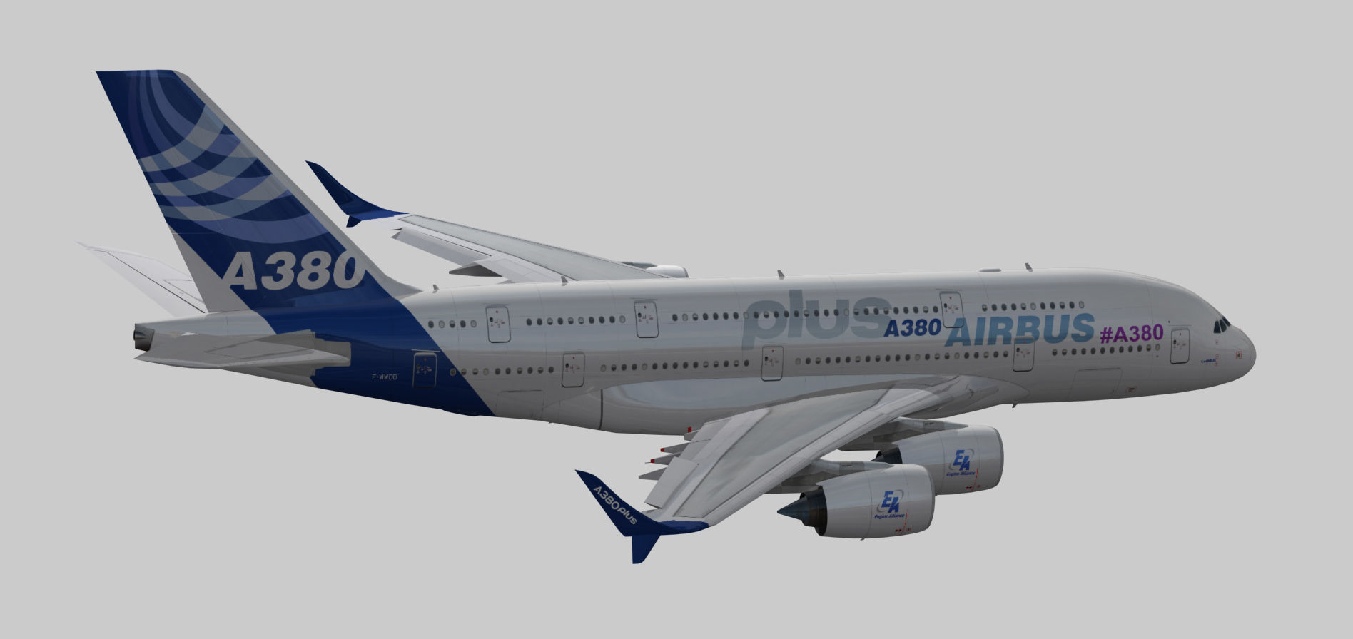 Airbus A380 Plus 2017 Home livery Low-poly 3D model_7