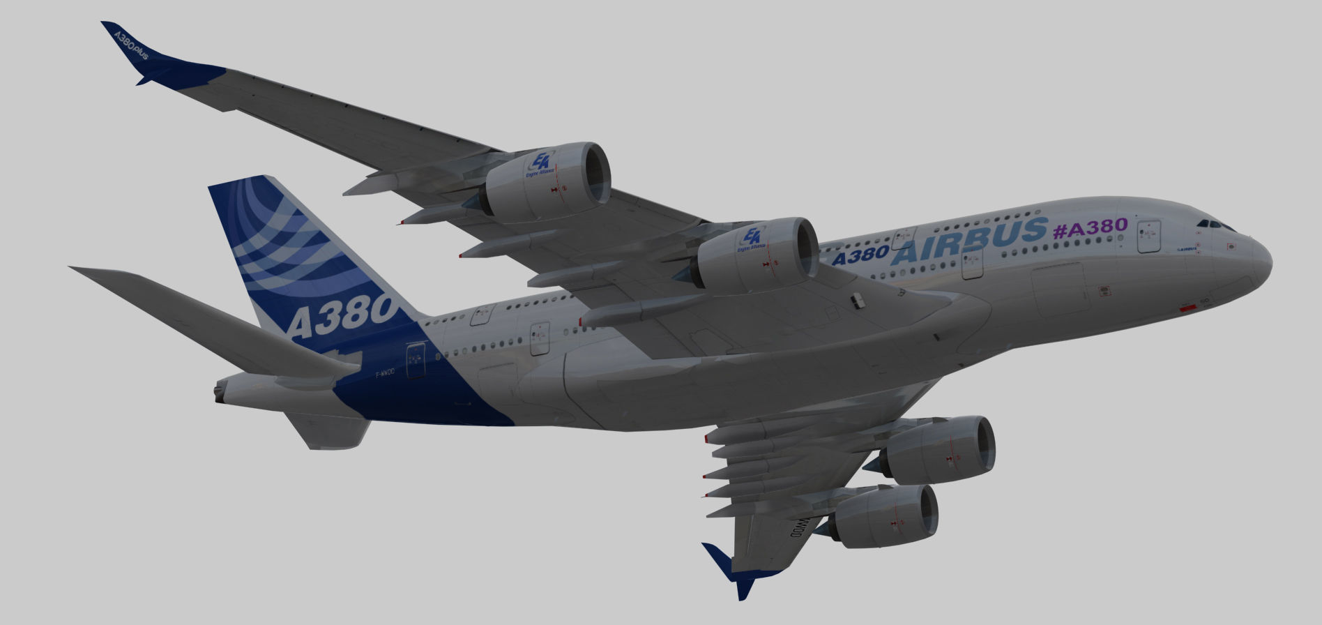 Airbus A380 Plus 2017 Home livery Low-poly 3D model_8