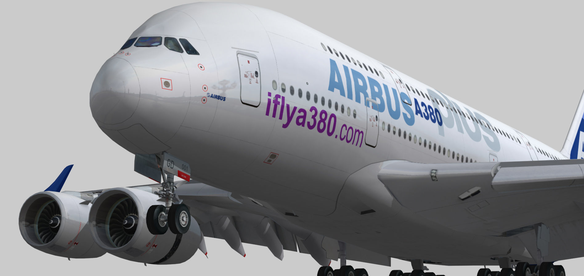Airbus A380 Plus 2017 Home livery Low-poly 3D model_4