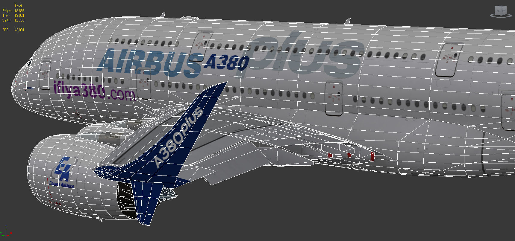 Airbus A380 Plus 2017 Home livery Low-poly 3D model_13