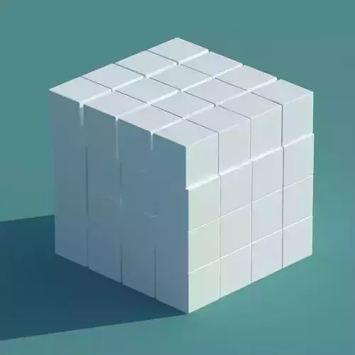 Cube of Slightly Rounded Cubes 3D model