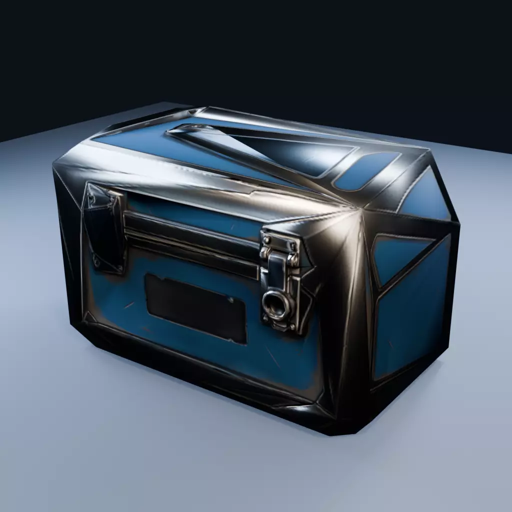 Cosmic Research Crate Low Poly PBR Game Asset Low-poly 3D model