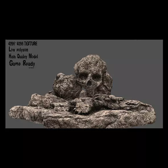 Skull Cave Low-poly 3D model
