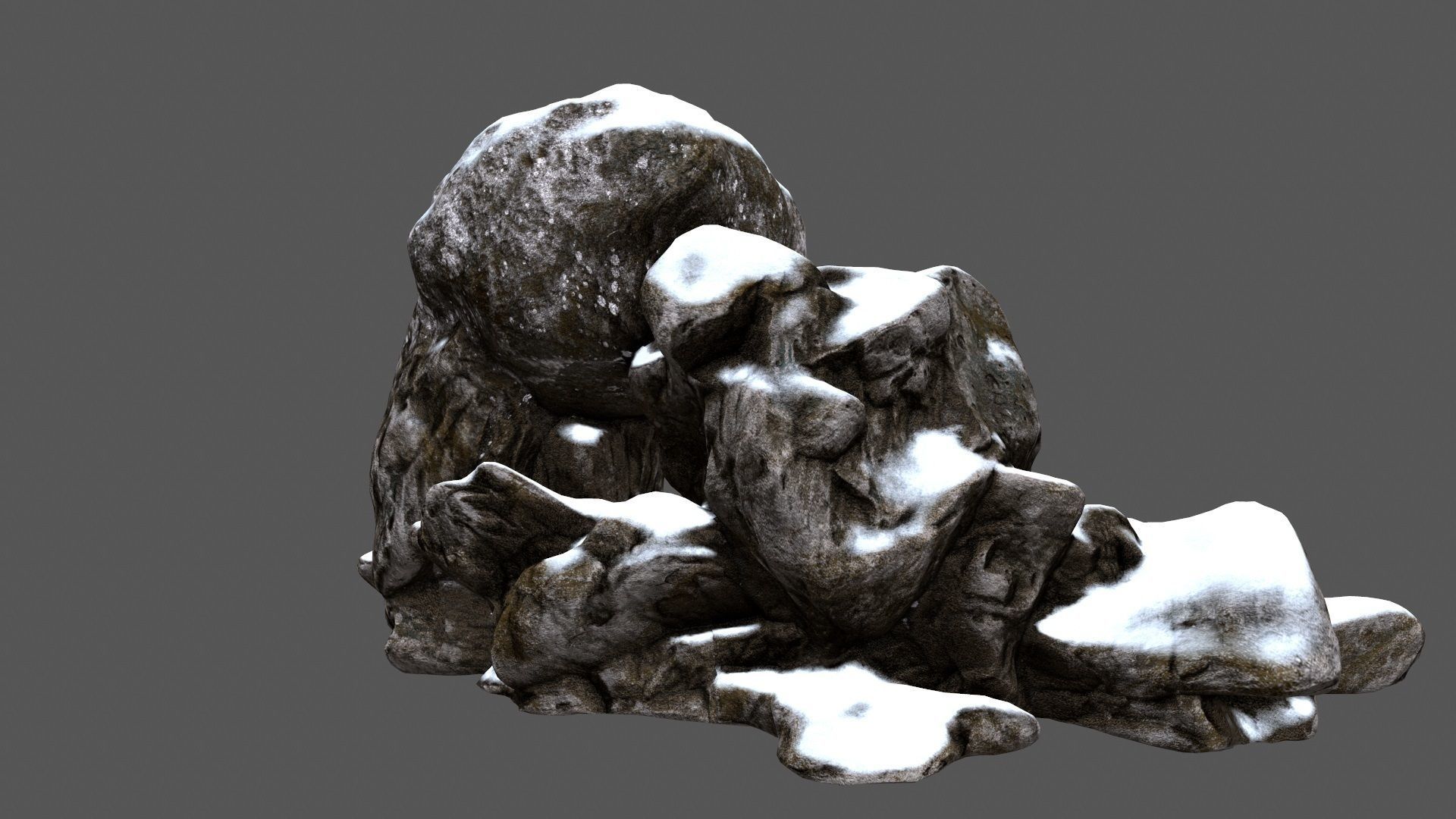 snow skull cave 1 Low-poly 3D model_6