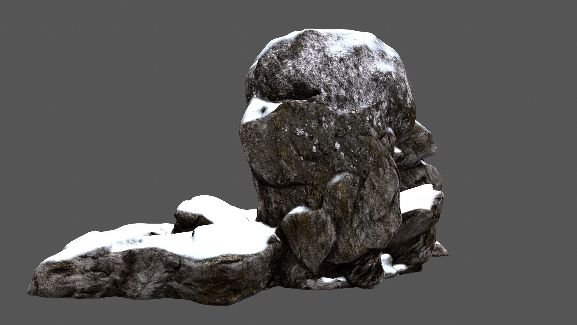 snow skull cave 1 Low-poly 3D model_7