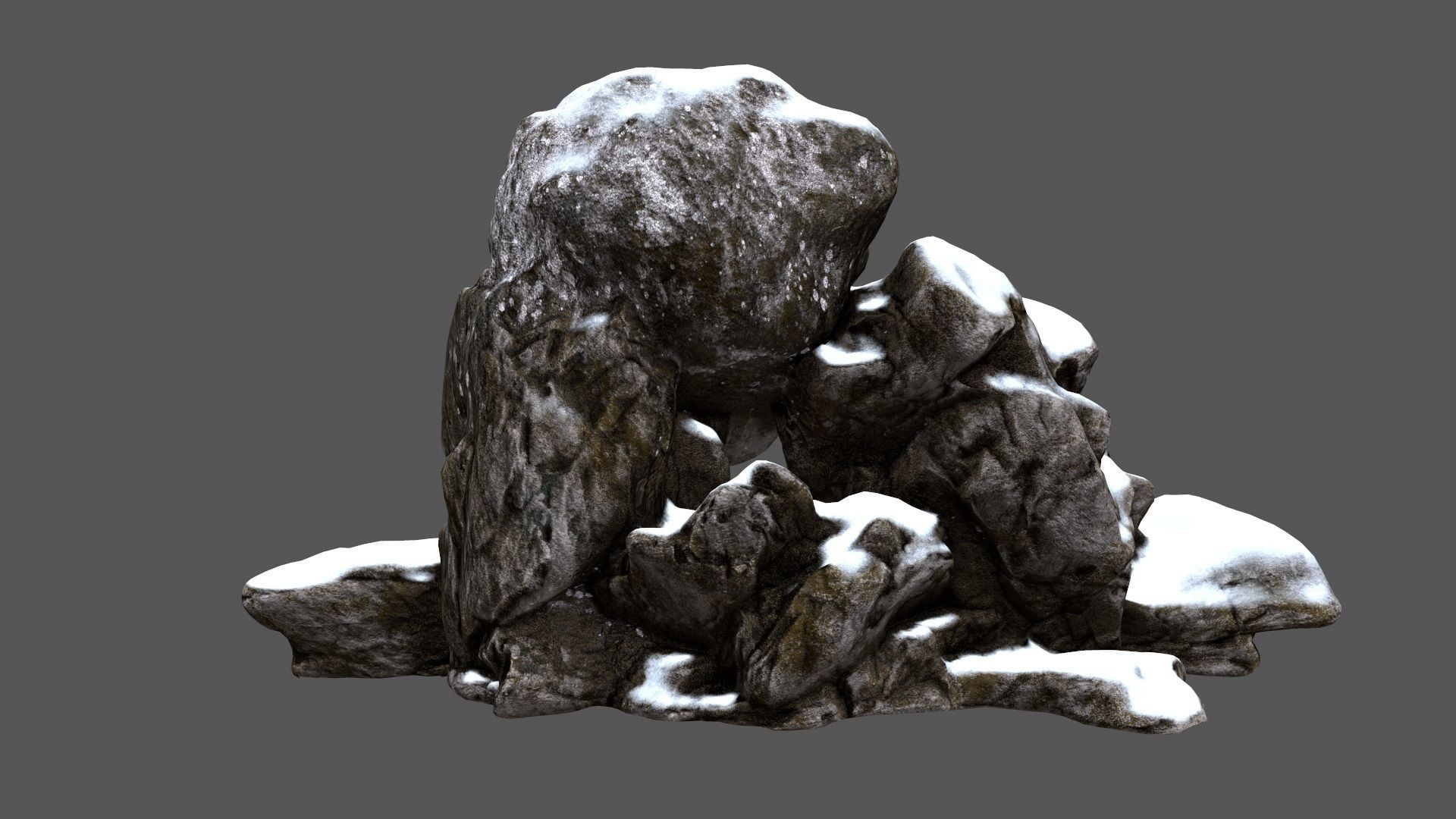 snow skull cave 1 Low-poly 3D model_10