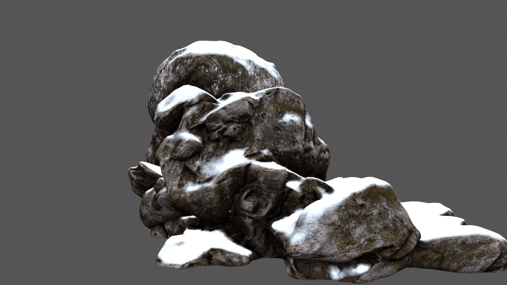snow skull cave 1 Low-poly 3D model_5