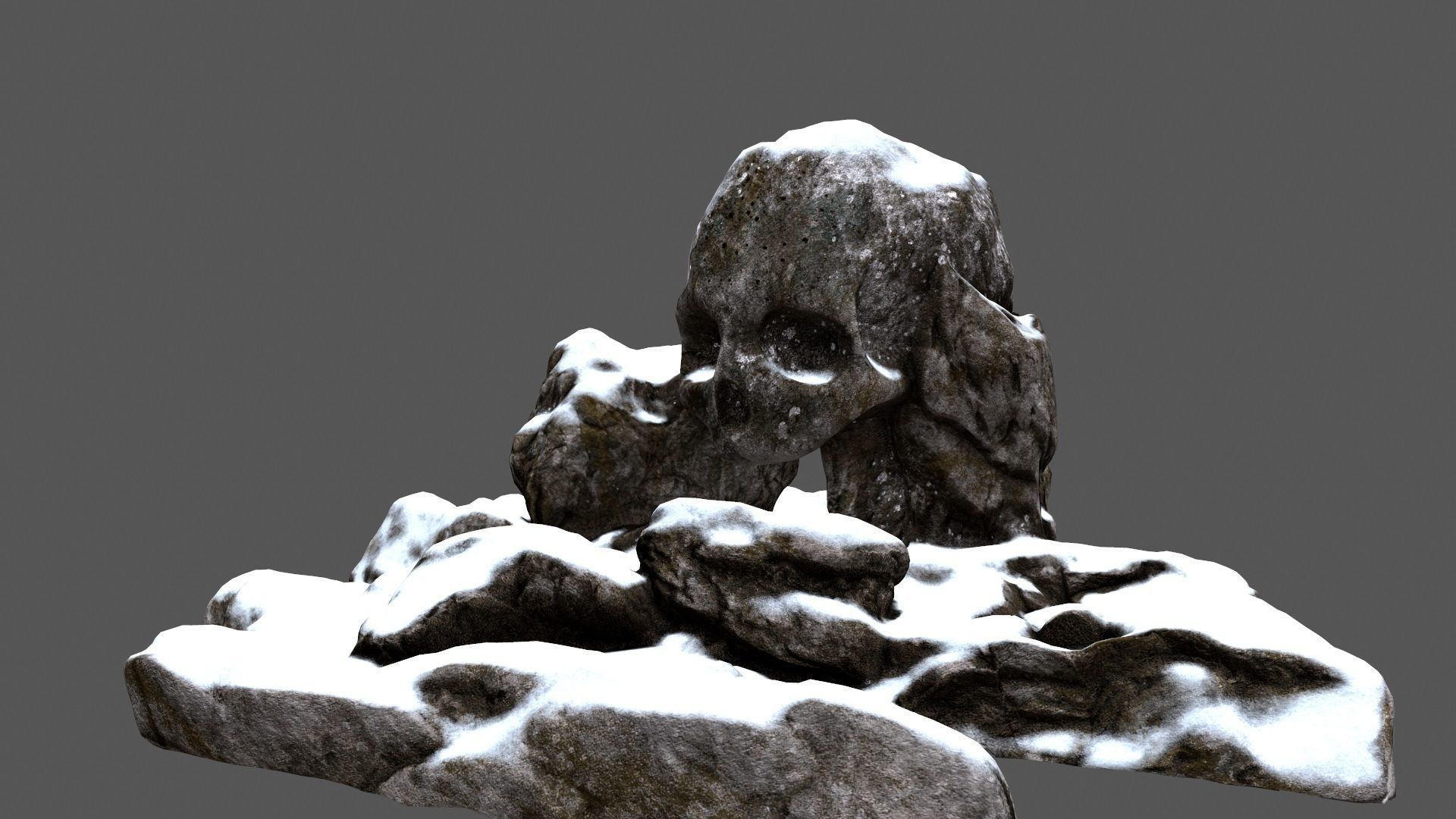 snow skull cave 1 Low-poly 3D model_14