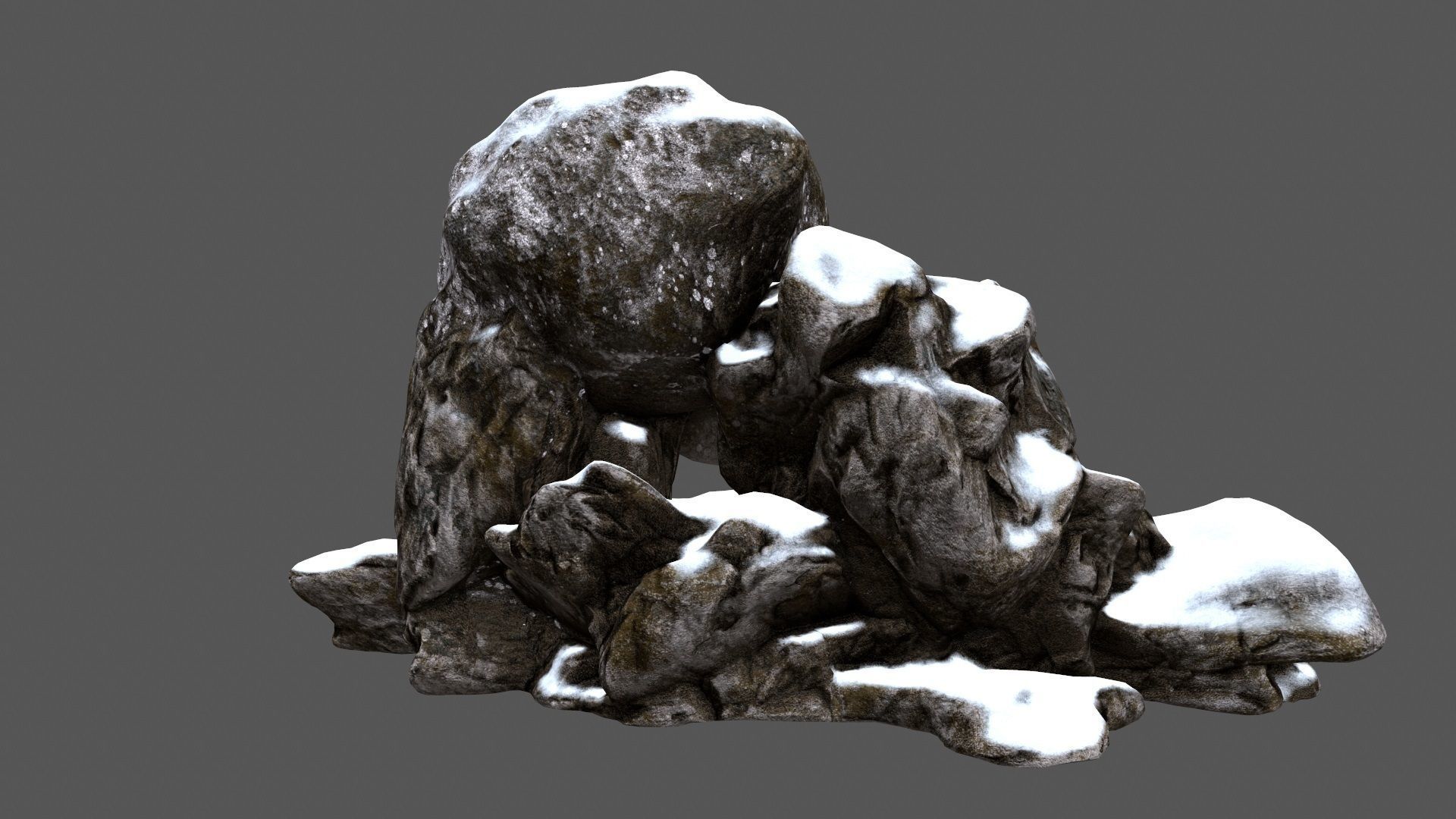snow skull cave 1 Low-poly 3D model_13