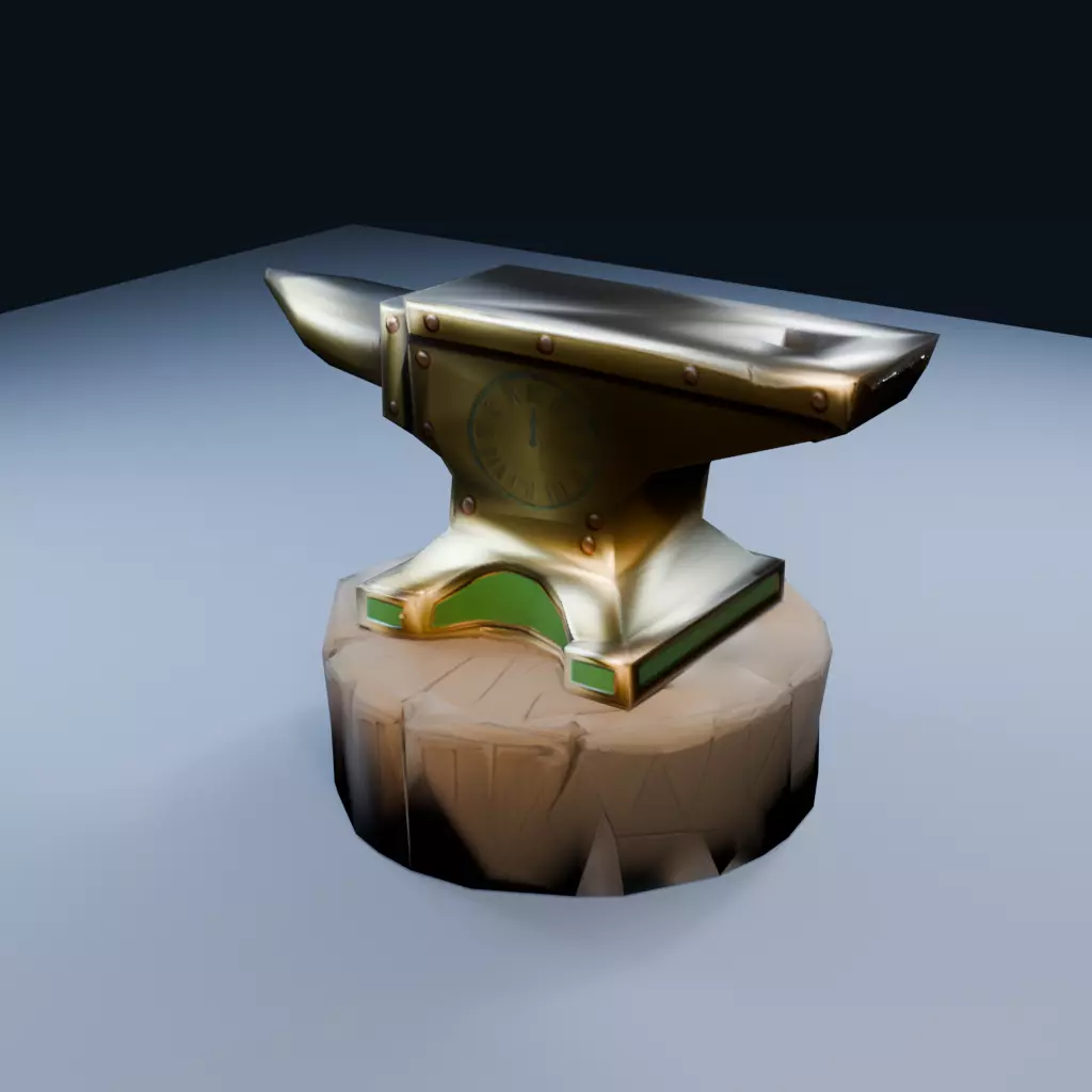 Blank Brass Anvil Low Poly PBR Game Asset Low-poly 3D model
