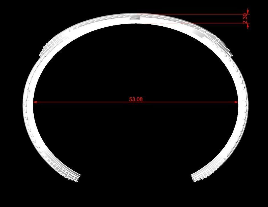 Eagle feather bracelet 55 3D print model_11