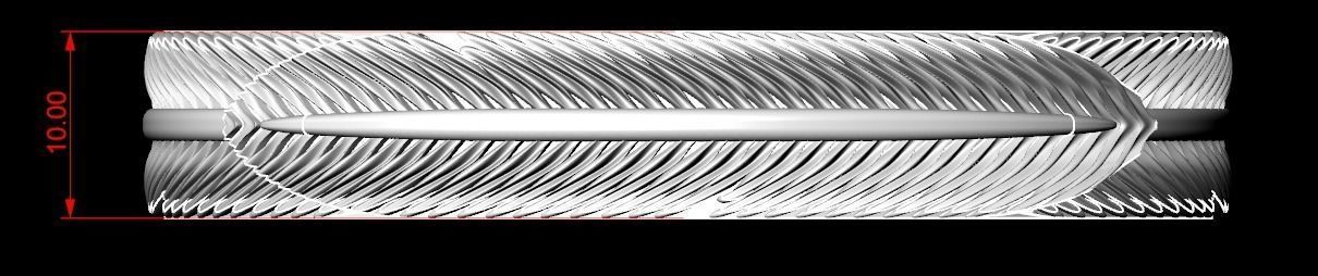 Eagle feather bracelet 55 3D print model_12