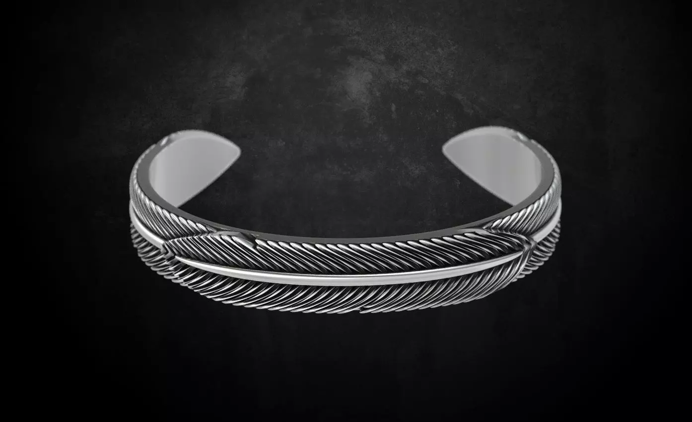 Eagle feather bracelet 55 3D print model_0