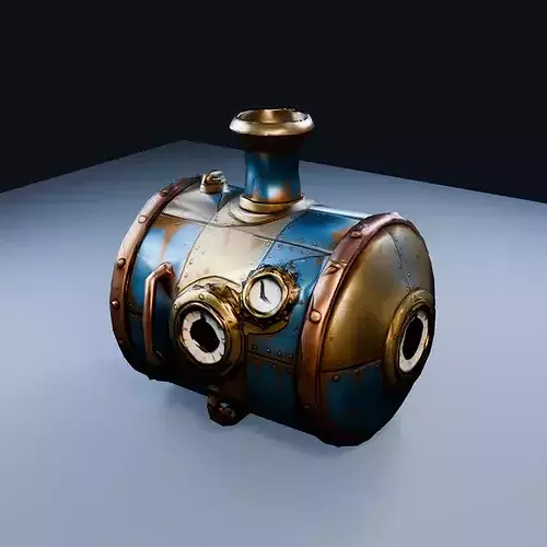 Large Boiler Tank Low Poly PBR Game Asset