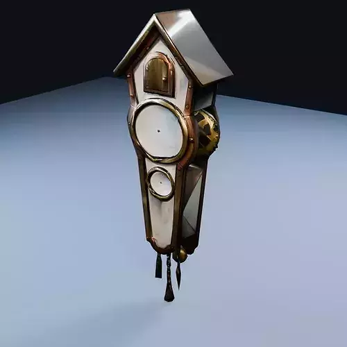 Blank Cuckoo Clock Low Poly PBR Game Asset