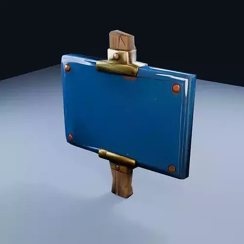 Blank Enamel Sign Low Poly PBR Game Asset