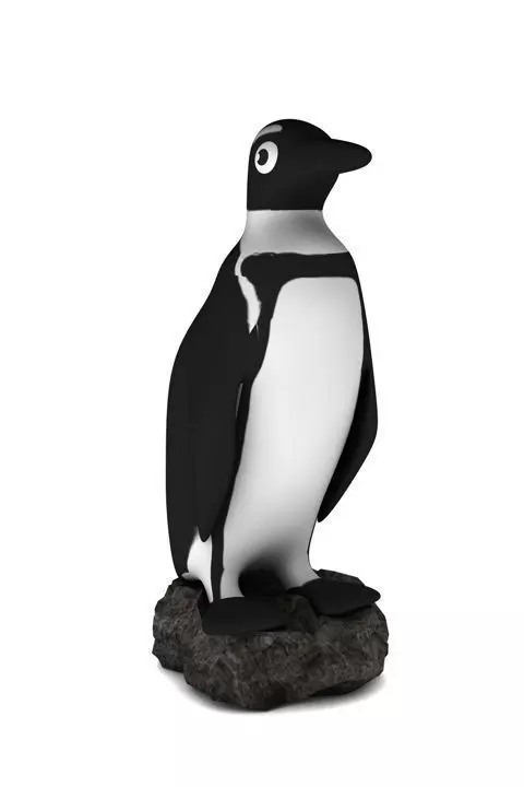 PenguinC4D penguin on rock 3D model