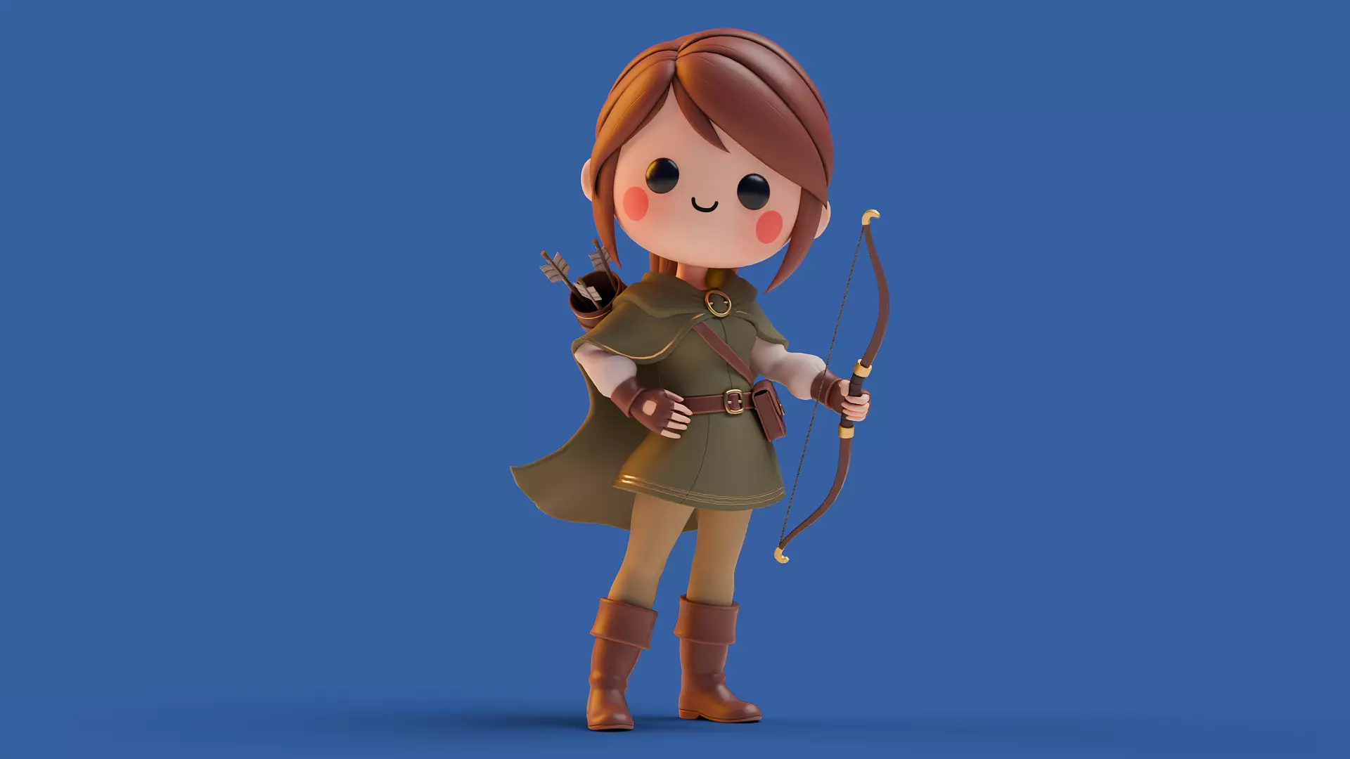 Robina Archer - Medieval Character Low-poly 3D model
