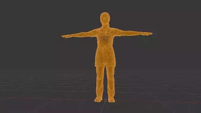 Female Restaurant Worker Character Cafe Staff Game Ready Low-poly 3D model 7