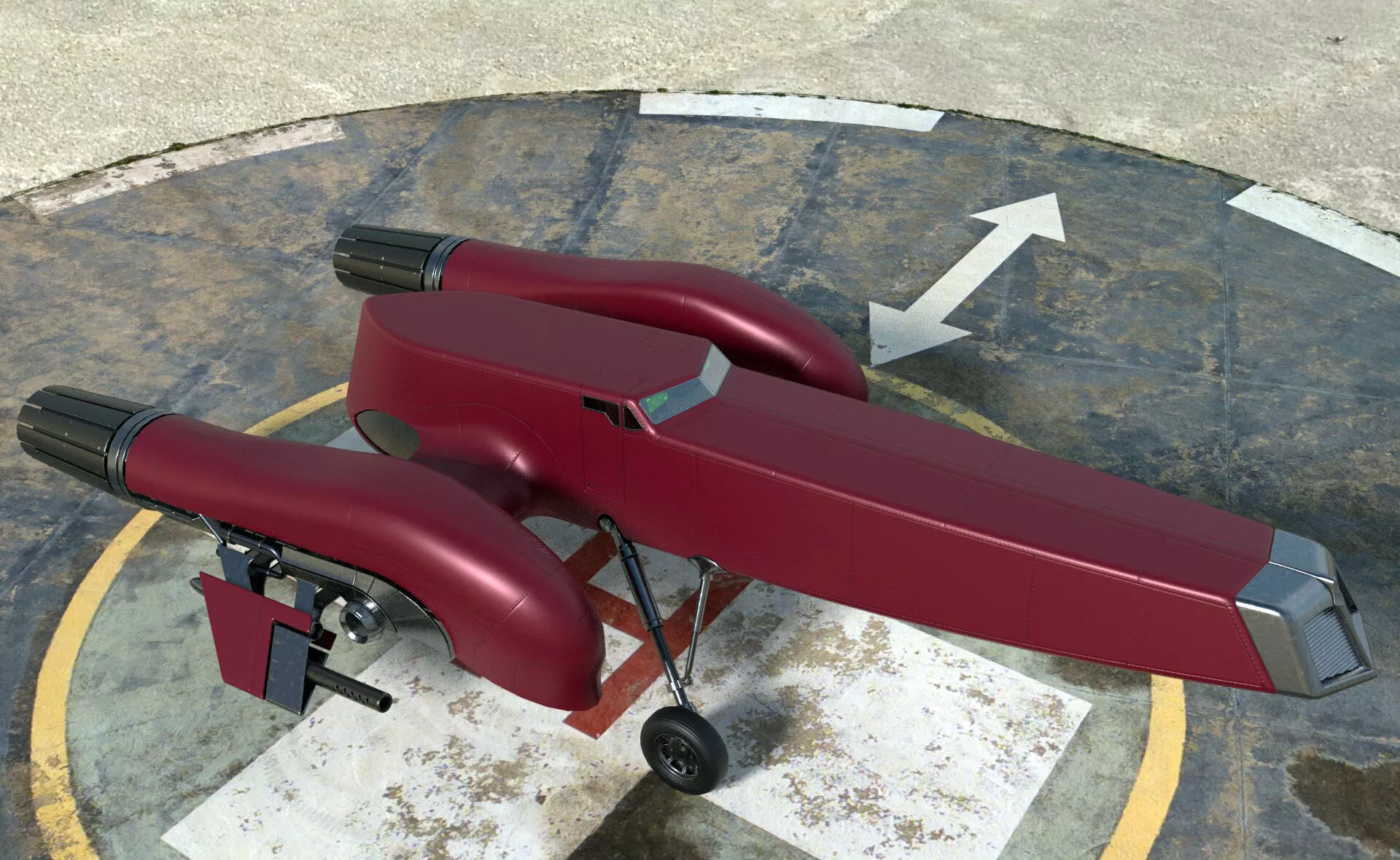 Fully Rigged Retro Space Fighter 3D model