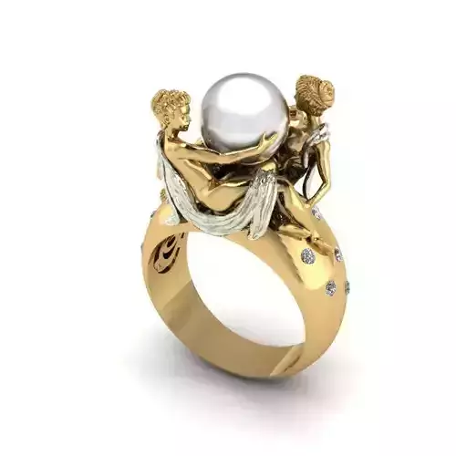 Ring with pearls