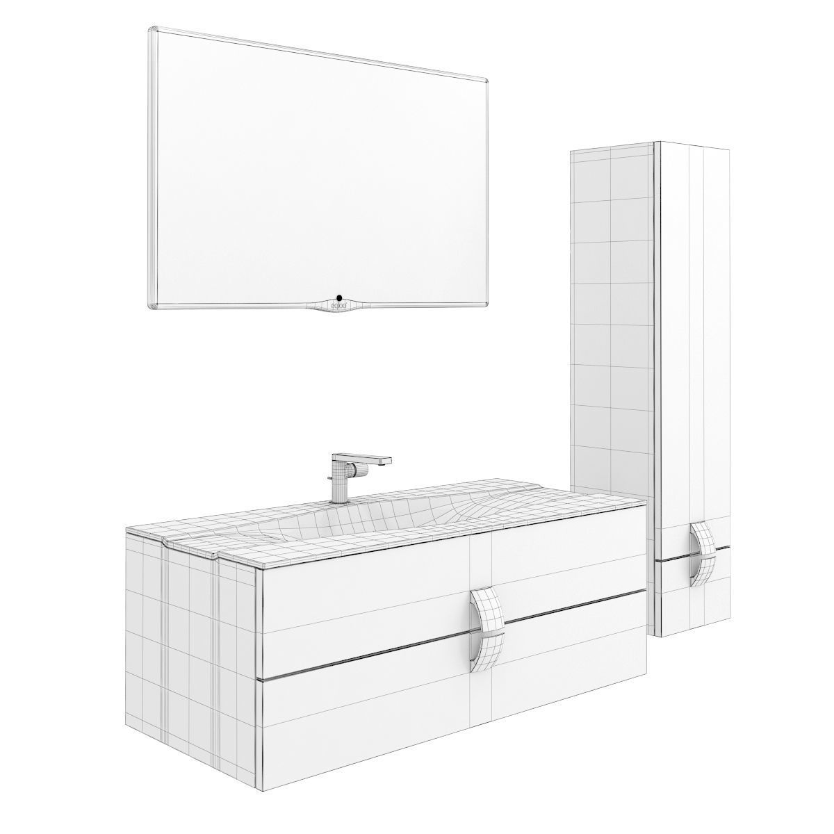 Furniture Set in the bathroom Miro eqloo 3D model_6