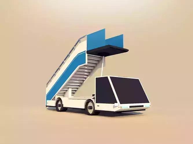 Cartoon Low Poly Airport Gangway